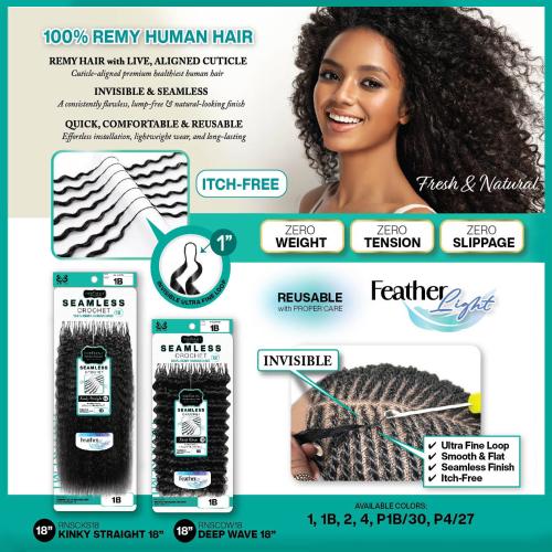 Indi Remi SEAMLESS Crochet Deep Wave 18" #1